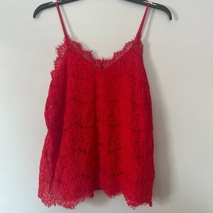 Monteau Vibrant Red Lace Camisole
